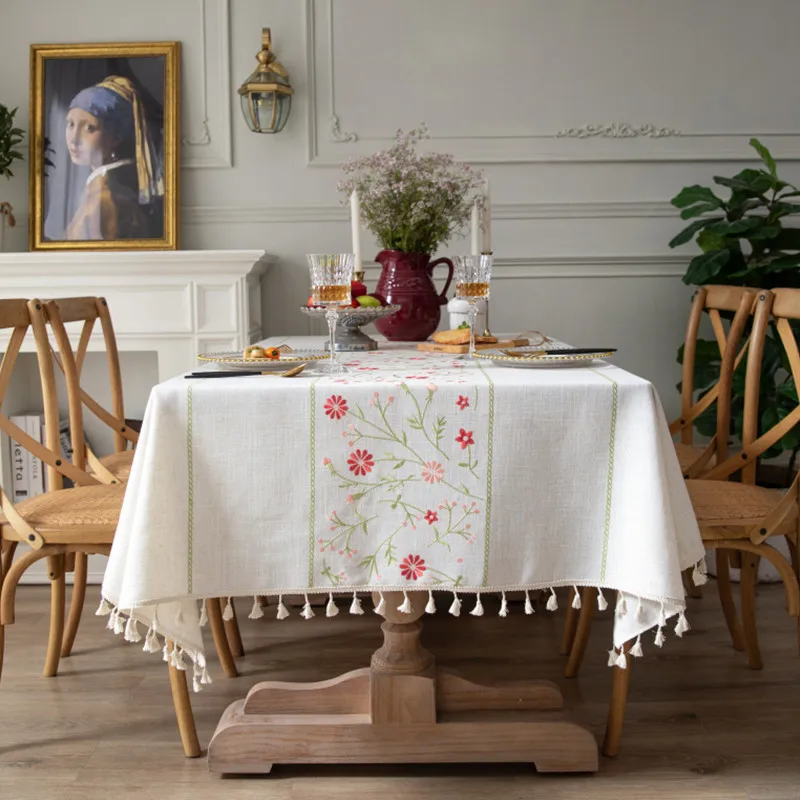 Maihui Rural Small Broken Polyester Linen Tassel Tablecloth Simple Embroidered Tablecloth
Maihui Rural Small Broken Polyester Linen Tassel Tablecloth Simple Embroidered Tablecloth