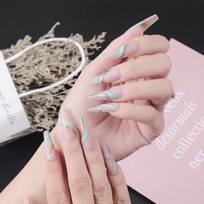24PCS Wave Nail Patch Sweet Style Removable Long Paragraph Manicure Save Time Glue Type False Nail Patch SANA889
24PCS Wave Nail Patch Sweet Style Removable Long Paragraph Manicure Save Time Glue Type False Nail Patch SANA889