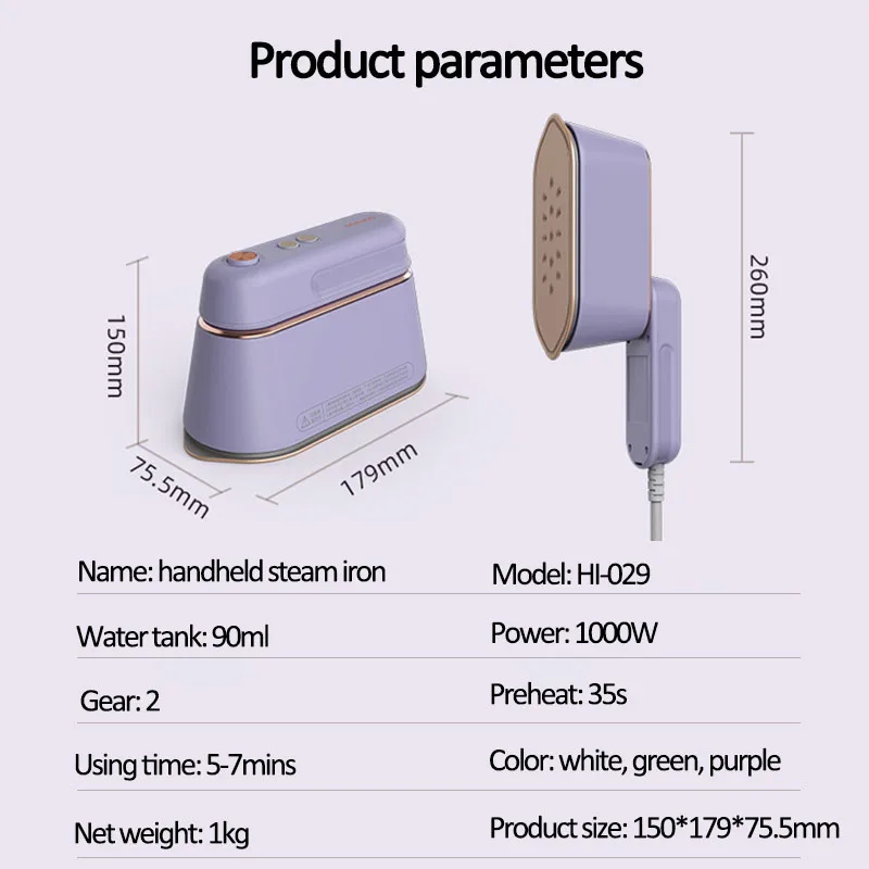 1000W Handheld Steam Iron Electric Garment Steamer Hanging Ironing Home Travel Clothes Ironing Machine 6 Holes For Steam 220V
1000W Handheld Steam Iron Electric Garment Steamer Hanging Ironing Home Travel Clothes Ironing Machine 6 Holes For Steam 220V