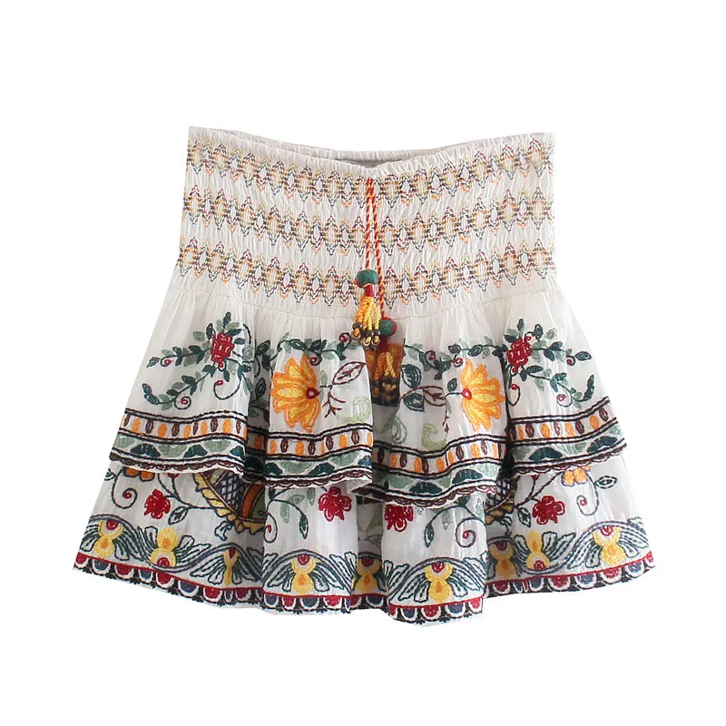 Woman Floral High Waist Ruffle Skirt Women Vintage Ruched Short Skirts Summer Boho Skirt 2021 Embroidered Mini Skirts
Woman Floral High Waist Ruffle Skirt Women Vintage Ruched Short Skirts Summer Boho Skirt 2021 Embroidered Mini Skirts