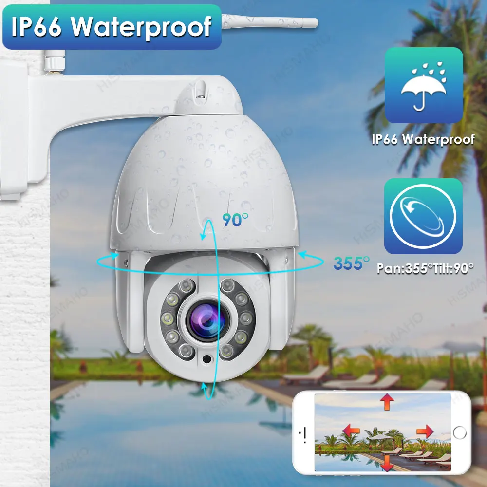 20X IP камера безопасности 8MP Wi-Fi видеонаблюдение CCTV Открытый PTZ Беспроводная