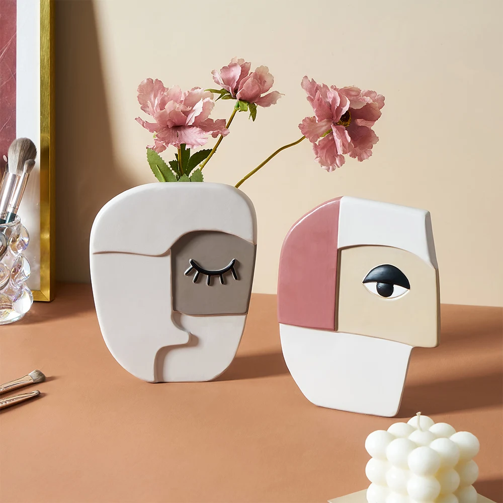 Nordic Style Home Decor Creative Ceramic Vase Simple Human Face Decoration Vase for Flower Plant Pot Luxury Pot for Dried Flower
Nordic Style Home Decor Creative Ceramic Vase Simple Human Face Decoration Vase for Flower Plant Pot Luxury Pot for Dried Flower
