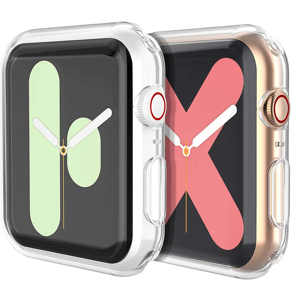 Чехол для часов Apple Watch Series 5 4 40 мм мягкий 360 тонкий чистый ТПУ чехол iWatch 3/2/1 42 38