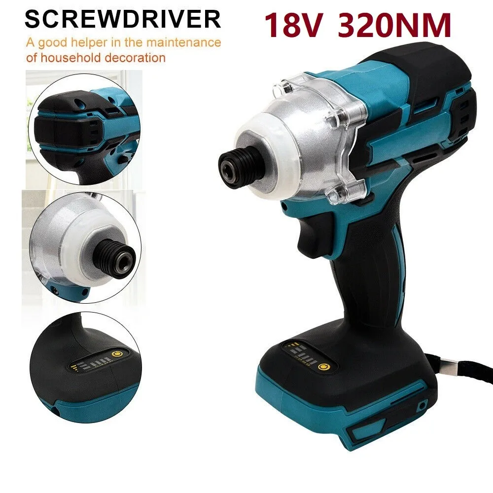 18V 320NM Cordless Brushless Electric Screwdriver 1/4 Inch Power Tools Drill Driver + LED Light For Maki-ta 18V Battery
18V 320NM Cordless Brushless Electric Screwdriver 1/4 Inch Power Tools Drill Driver + LED Light For Maki-ta 18V Battery