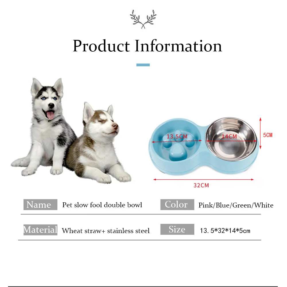 Slow Food Double Bowls For Dogs Cat Pet Stainless Steel Bowl Water Cup Puppy Cats Anti Choking Feeder Anti-Gulping Feeding Dish
Slow Food Double Bowls For Dogs Cat Pet Stainless Steel Bowl Water Cup Puppy Cats Anti Choking Feeder Anti-Gulping Feeding Dish