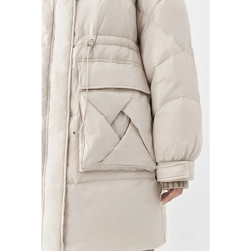 Куртка женская зимняя с двумя застежками на манжетах высоким воротником-стойкой