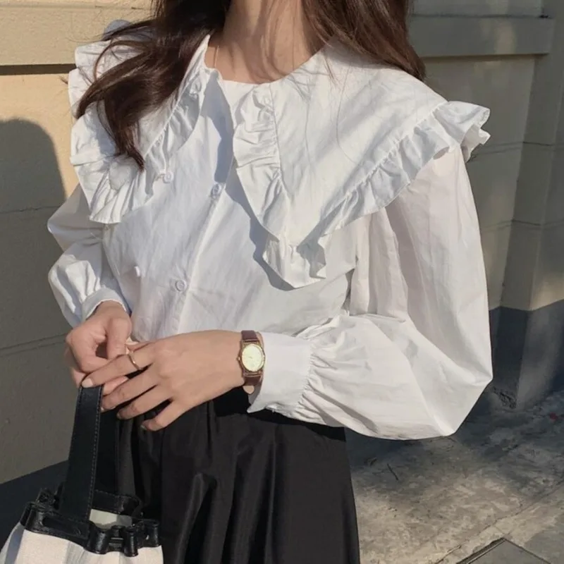 Hot Color Patchwork Loose Blouse Women Wooden Ear Pullover Long Sleeve Loose Blusas Work Style Ol Shirt Feminino Wild
Hot Color Patchwork Loose Blouse Women Wooden Ear Pullover Long Sleeve Loose Blusas Work Style Ol Shirt Feminino Wild