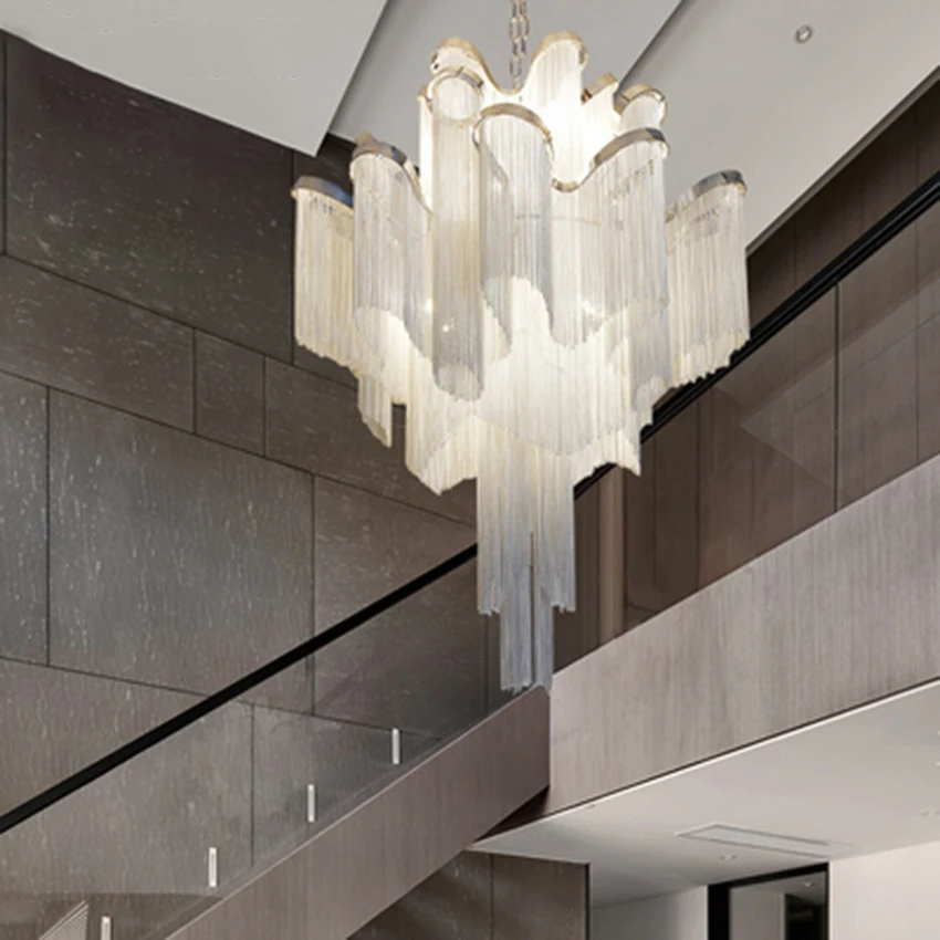 Nordic Design Gold/Silver Art Pendant Lights Engineering Design Luxury Chain Tassel LED Pendant Lamp Living Room Kitchen Fixture
Nordic Design Gold/Silver Art Pendant Lights Engineering Design Luxury Chain Tassel LED Pendant Lamp Living Room Kitchen Fixture