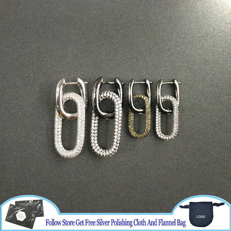 S925 Sterling Silver Earrings YACHT CLUB Mono White Chain Link Earring Noble French Style Elegant Female Luxury Quality Jewelry
S925 Sterling Silver Earrings YACHT CLUB Mono White Chain Link Earring Noble French Style Elegant Female Luxury Quality Jewelry