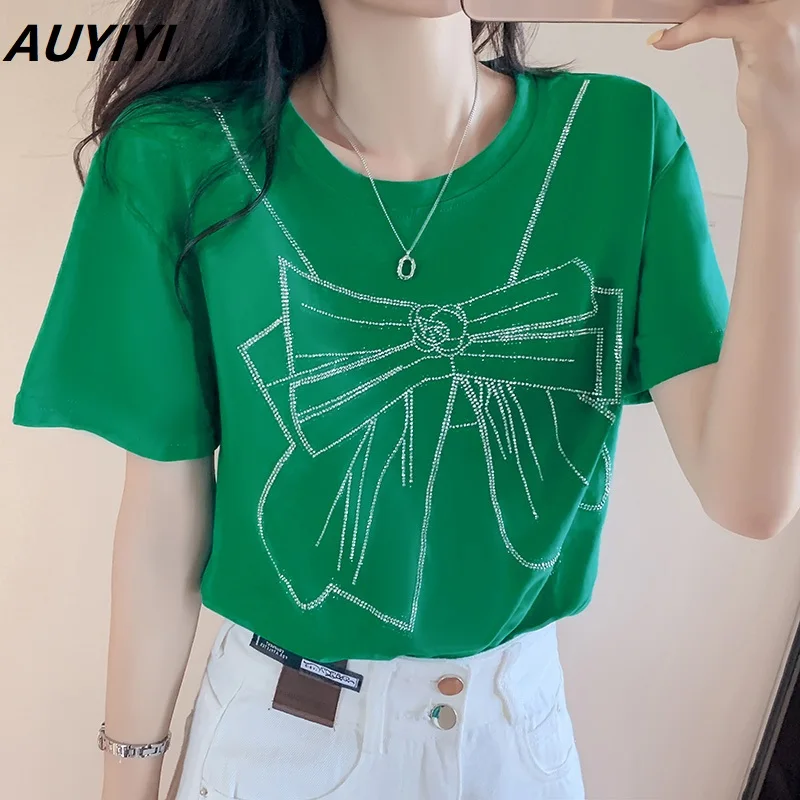 AUYIYI White T-Shirt Women's Summer Short-Sleeved Loose Cotton 2021 New Diamond Summer Fashion Wild Design Niche Top
AUYIYI White T-Shirt Women's Summer Short-Sleeved Loose Cotton 2021 New Diamond Summer Fashion Wild Design Niche Top