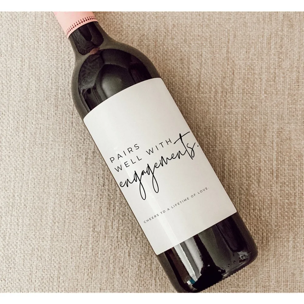 Personalize Text Engagement Wine Stickers, Custom Wine Bottle Label, Gift for Engagement, Engagement Decoration Wine Label
Personalize Text Engagement Wine Stickers, Custom Wine Bottle Label, Gift for Engagement, Engagement Decoration Wine Label