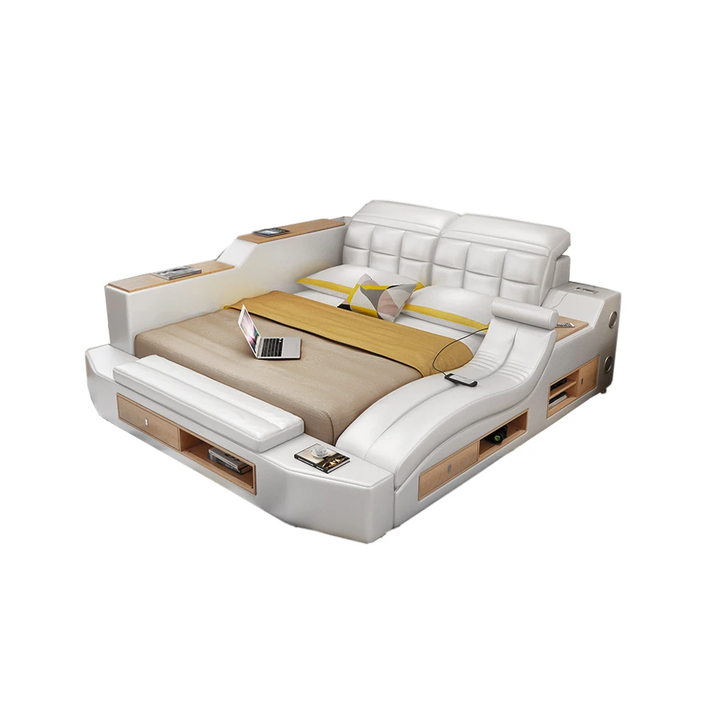 Genuine Leather multifunctional massage bed frame Nordic camas ultimate bed LED light Bluetooth speaker safe
Genuine Leather multifunctional massage bed frame Nordic camas ultimate bed LED light Bluetooth speaker safe