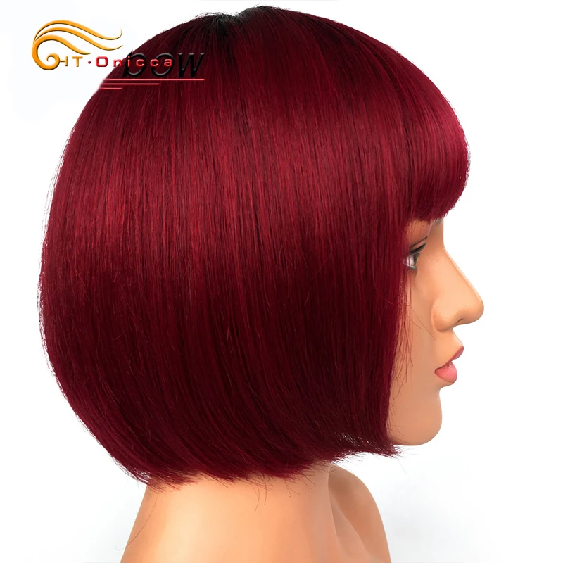 Red Wig With Bangs Human Hair Short Straight Bob Wigs For Women Brazilian Hair No Lace Full Machine Made Human Hair Wigs
Red Wig With Bangs Human Hair Short Straight Bob Wigs For Women Brazilian Hair No Lace Full Machine Made Human Hair Wigs