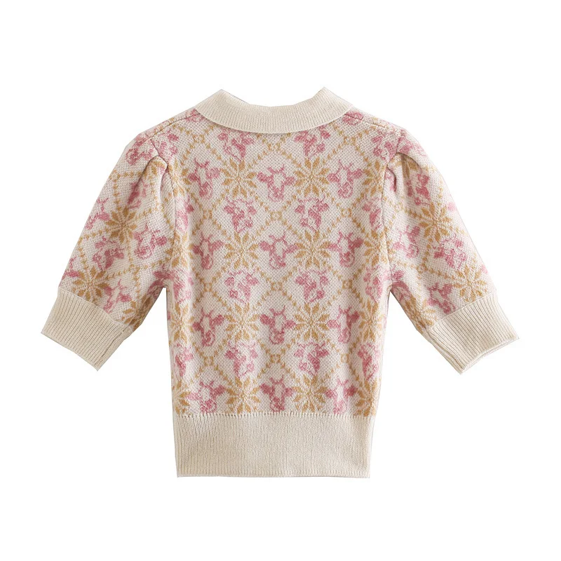 Qeils Women Fashion Floral Print Loose Knitted Vest Sweater Casual Vintage Turn-Down Collar Half Sleeve Female Chic Sweaters
Qeils Women Fashion Floral Print Loose Knitted Vest Sweater Casual Vintage Turn-Down Collar Half Sleeve Female Chic Sweaters