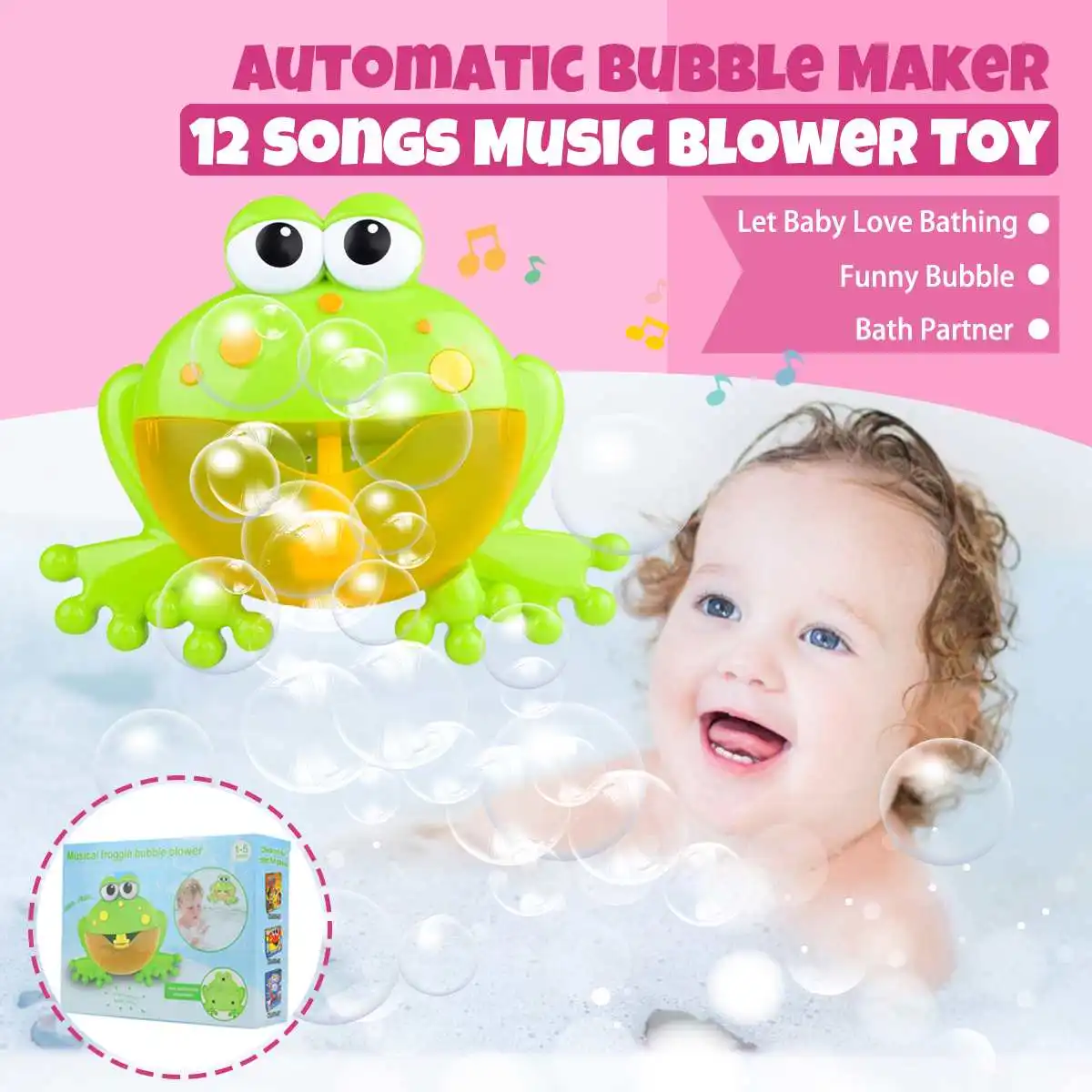 Cute Baby Bubble Automatic Shower Machine Blower Maker Bath Music Toys Cartoon Educational Toy Funny Gift for Kids
Cute Baby Bubble Automatic Shower Machine Blower Maker Bath Music Toys Cartoon Educational Toy Funny Gift for Kids