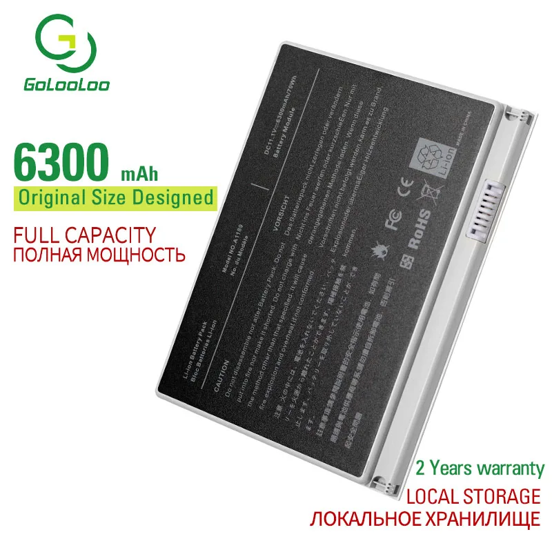 Golooloo Laptop Battery A1189 For Apple MacBook Pro 17' MA611B A1151 A1212 A1229 A1261 6300 mAh 11.1V
Golooloo Laptop Battery A1189 For Apple MacBook Pro 17' MA611B A1151 A1212 A1229 A1261 6300 mAh 11.1V