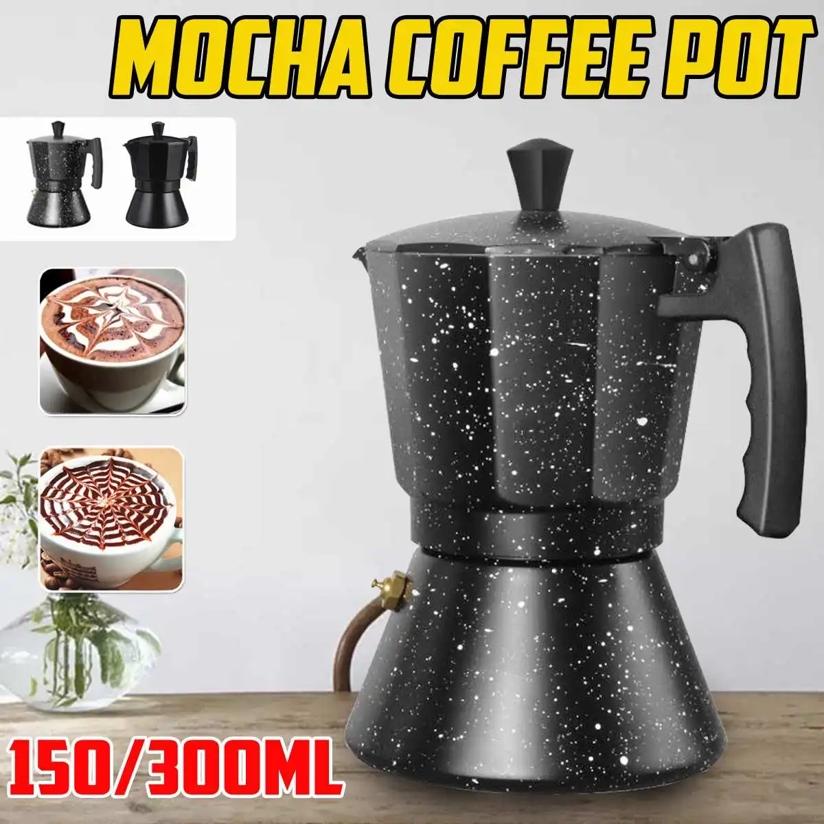 Coffee Maker Aluminum Mocha Espresso Percolator Pot Coffee Maker Moka Pot 3cup/6cup Stovetop Coffee Maker 
Coffee Maker Aluminum Mocha Espresso Percolator Pot Coffee Maker Moka Pot 3cup/6cup Stovetop Coffee Maker