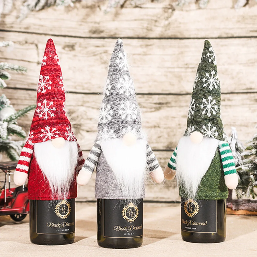 Wine Bottle Cover Santa Claus Christmas Decorations Knitting Christmas Hat Beard Wine Bottle Cap For Xmas Dinner Party Decor
Wine Bottle Cover Santa Claus Christmas Decorations Knitting Christmas Hat Beard Wine Bottle Cap For Xmas Dinner Party Decor