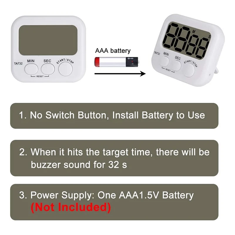 Digital Timer, 2 Pcs Decibel Loud Alarm Countdown Timer Digital Timer Kitchen Timer Stopwatch Timer with Large Digits
Digital Timer, 2 Pcs Decibel Loud Alarm Countdown Timer Digital Timer Kitchen Timer Stopwatch Timer with Large Digits