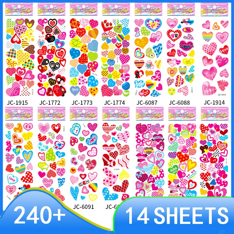 3D Stickers for Kids 14 Assorted Loving Heart Kids Stickers Sheets with 240+ Puffy Stickers for Girls Boys No Repeated Stickers
3D Stickers for Kids 14 Assorted Loving Heart Kids Stickers Sheets with 240+ Puffy Stickers for Girls Boys No Repeated Stickers
