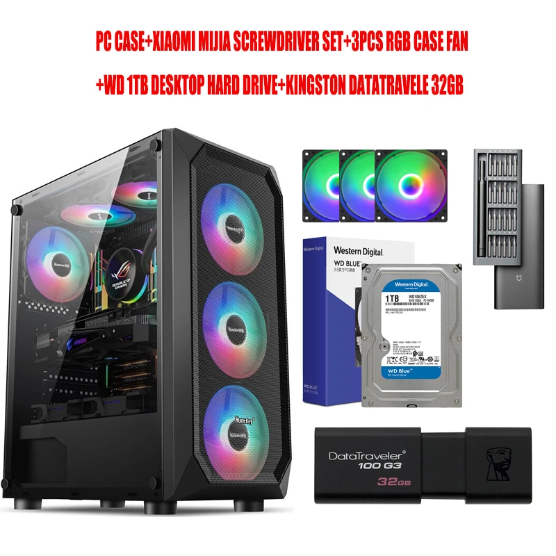 PC CASE+XIAOMI MIJIA SCREWDRIVER SET+3PCS RGB CASE FAN+WD 1TB DESKTOP HARD DRIVE+KINGSTON DATATRAVELE 32GB USB FLASH DRIVE
PC CASE+XIAOMI MIJIA SCREWDRIVER SET+3PCS RGB CASE FAN+WD 1TB DESKTOP HARD DRIVE+KINGSTON DATATRAVELE 32GB USB FLASH DRIVE
