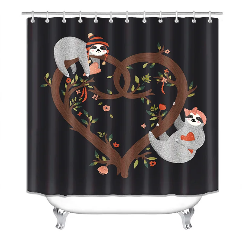 Cute Sloth Curtain Waterproof Shower Curtains Polyester Washable Home Decoration Curtain with Hook
Cute Sloth Curtain Waterproof Shower Curtains Polyester Washable Home Decoration Curtain with Hook