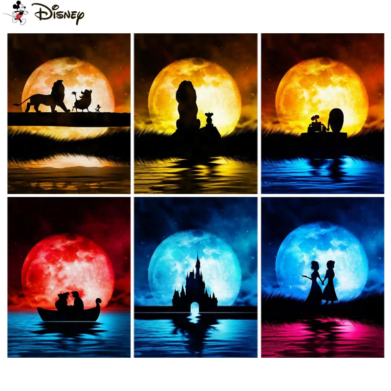 Фото Алмазная картина Лунная Принцесса Disney 5d полноразмерная/круглая сделай сам