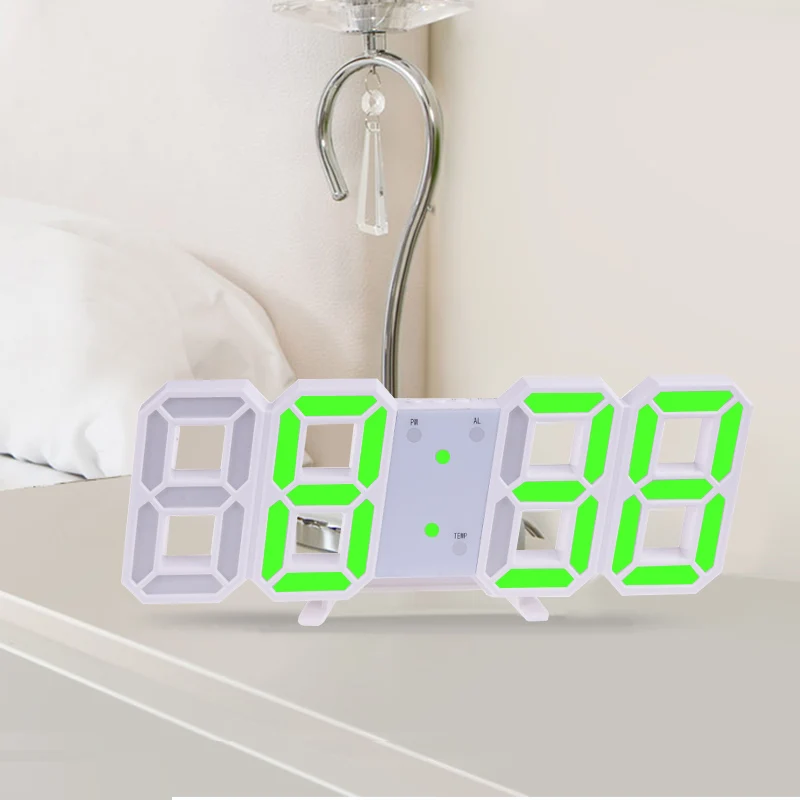 Домашний декор для гостиной 3D большие светодиодный цифровые настенные часы дата