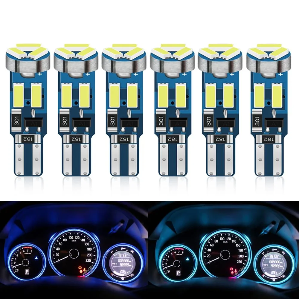 

10pcs T5 W3W W1.2W 70 73 74 79 85 Super bright 4014 LED Car Dashboard Warming Indicator Wedge Light Bulb Auto Instrument Lamp