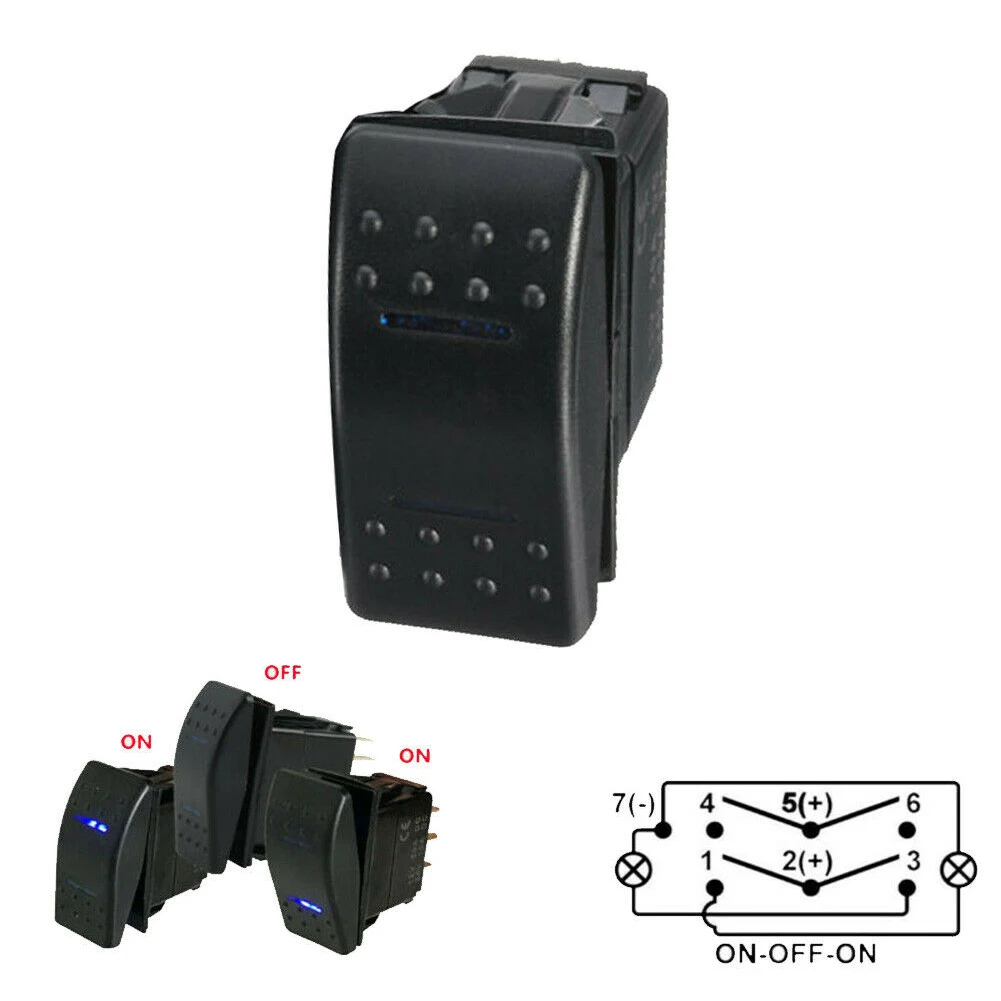 SALE Blue LED Rocker Switch 7 Pin ON OFF ON DPDT 3 WAY 12v/24v High Quality Waterproof Durable Car Boat Accessories Dropshipping
SALE Blue LED Rocker Switch 7 Pin ON OFF ON DPDT 3 WAY 12v/24v High Quality Waterproof Durable Car Boat Accessories Dropshipping