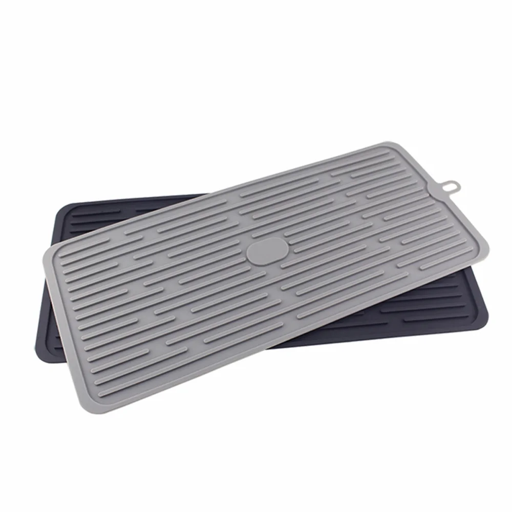 Bar Silicone Drain Pad Drying Mat Kitchen Thick Deep Grooves Drain Tray (Grey) 
Bar Silicone Drain Pad Drying Mat Kitchen Thick Deep Grooves Drain Tray (Grey)