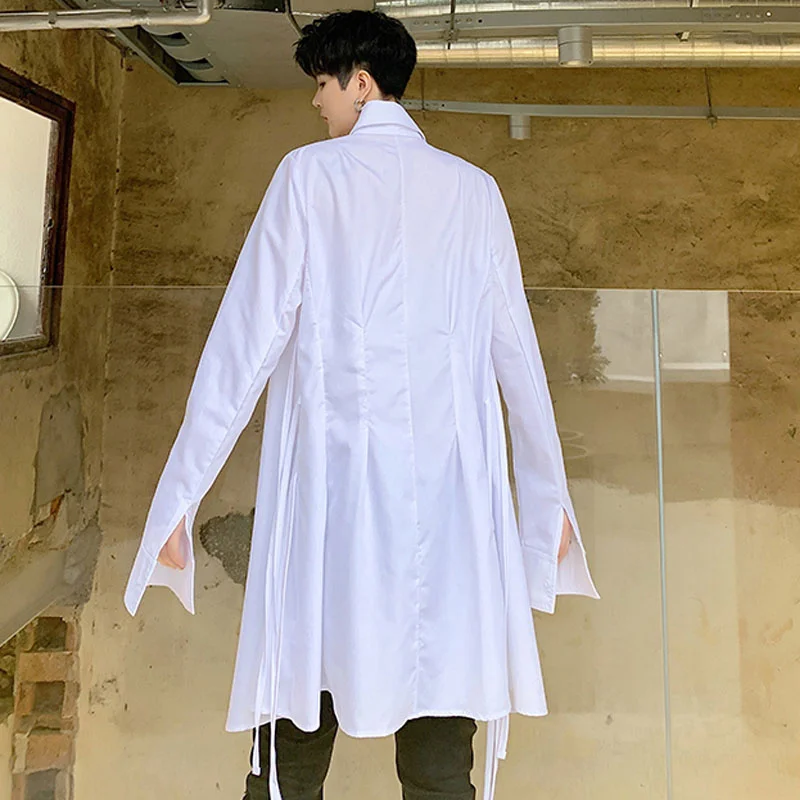 Men Irregular Tether Waist Long Sleeve Casual Shirt Male Women Streetwear Punk Gothic Dress Shirts Stage Clothing shirts
Men Irregular Tether Waist Long Sleeve Casual Shirt Male Women Streetwear Punk Gothic Dress Shirts Stage Clothing shirts