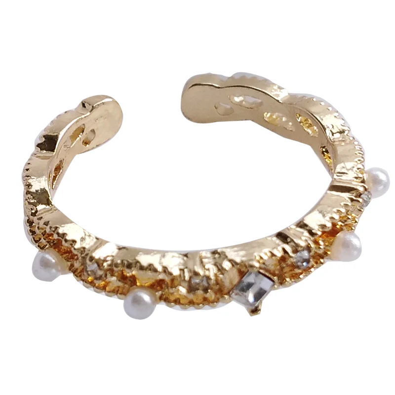 Fashion Jewelry Ring Zinc Alloy Golden Plating With Simulated Pearls High Quality Crystal Open Joint Finger Ring For Women
Fashion Jewelry Ring Zinc Alloy Golden Plating With Simulated Pearls High Quality Crystal Open Joint Finger Ring For Women