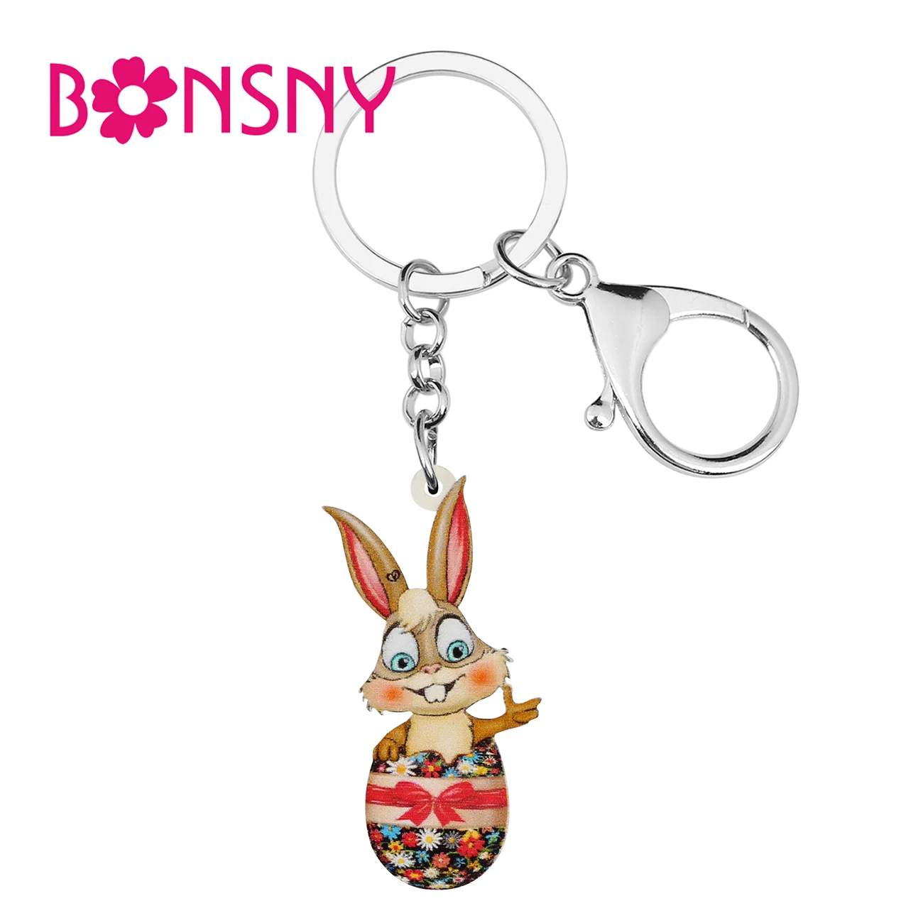 BONSNY Acrylic Cute Floral Easter Eggs Rabbit Bunny Keychains Ring Fashion Car Key Chain Novelty Gifts Jewelry For Women Girls
BONSNY Acrylic Cute Floral Easter Eggs Rabbit Bunny Keychains Ring Fashion Car Key Chain Novelty Gifts Jewelry For Women Girls