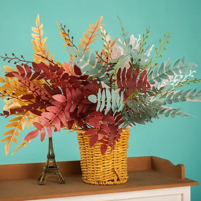 52CM5 Fork Handle Bunch Sophora Leaf High Quality Indoor Living Room Vase Home Flower Arrangement Decoration Artificial Flower
52CM5 Fork Handle Bunch Sophora Leaf High Quality Indoor Living Room Vase Home Flower Arrangement Decoration Artificial Flower