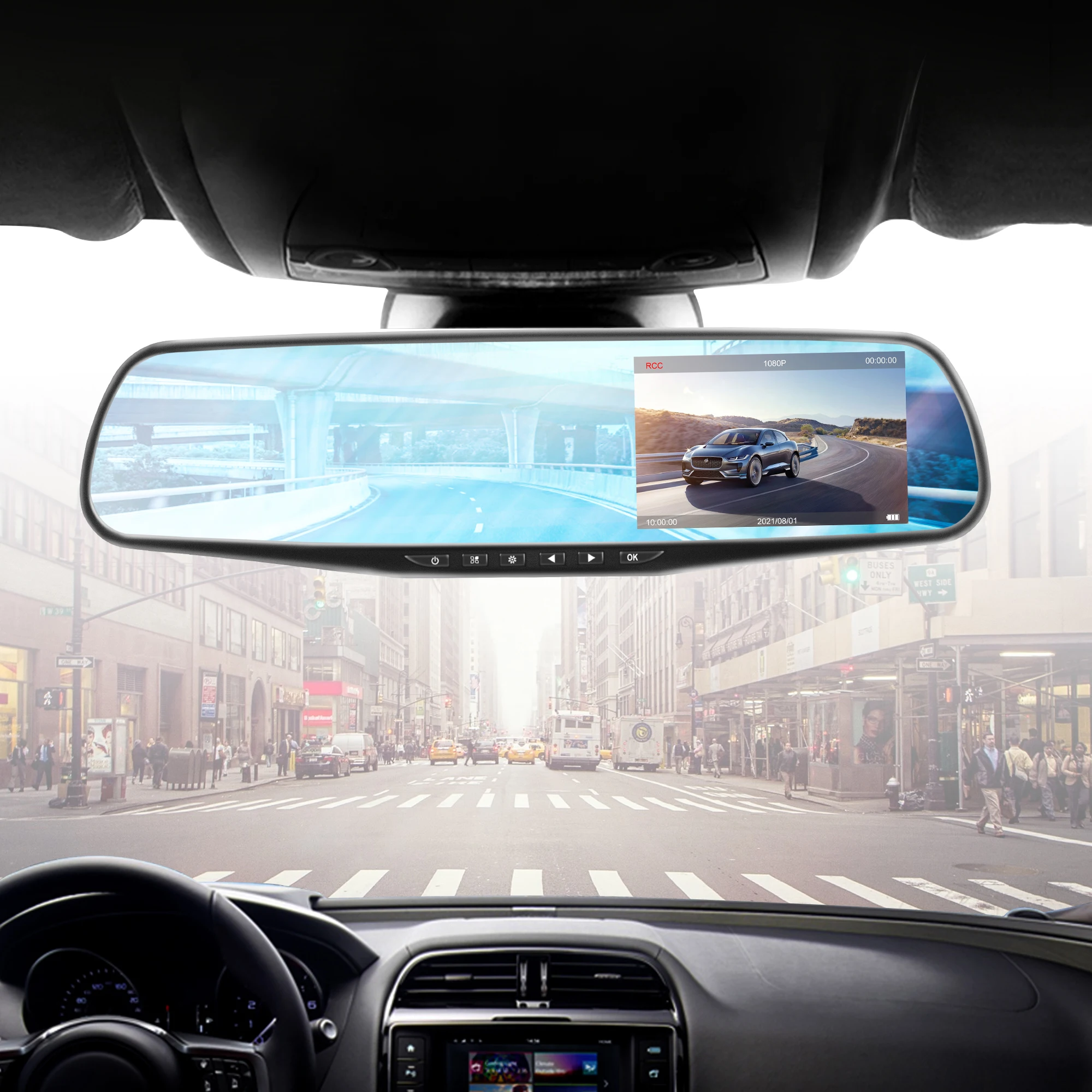 2023 24H Cycle Recording Dash Camera Rear View Dual Lens 1080P HD Dash Cam Video Recorder Mirror Dash Cam Black Box 4.3 in Car
2023 24H Cycle Recording Dash Camera Rear View Dual Lens 1080P HD Dash Cam Video Recorder Mirror Dash Cam Black Box 4.3 in Car