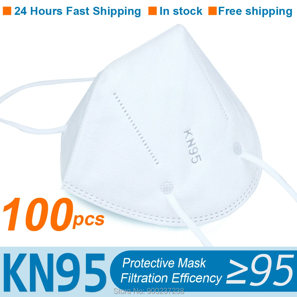 

Feilikang 100PCS KN95 Dust Mask Safety Respirator Mask FFP2 Face Masks Mouth Dustproof Protective KN95 Fast Shipping Mascarilla