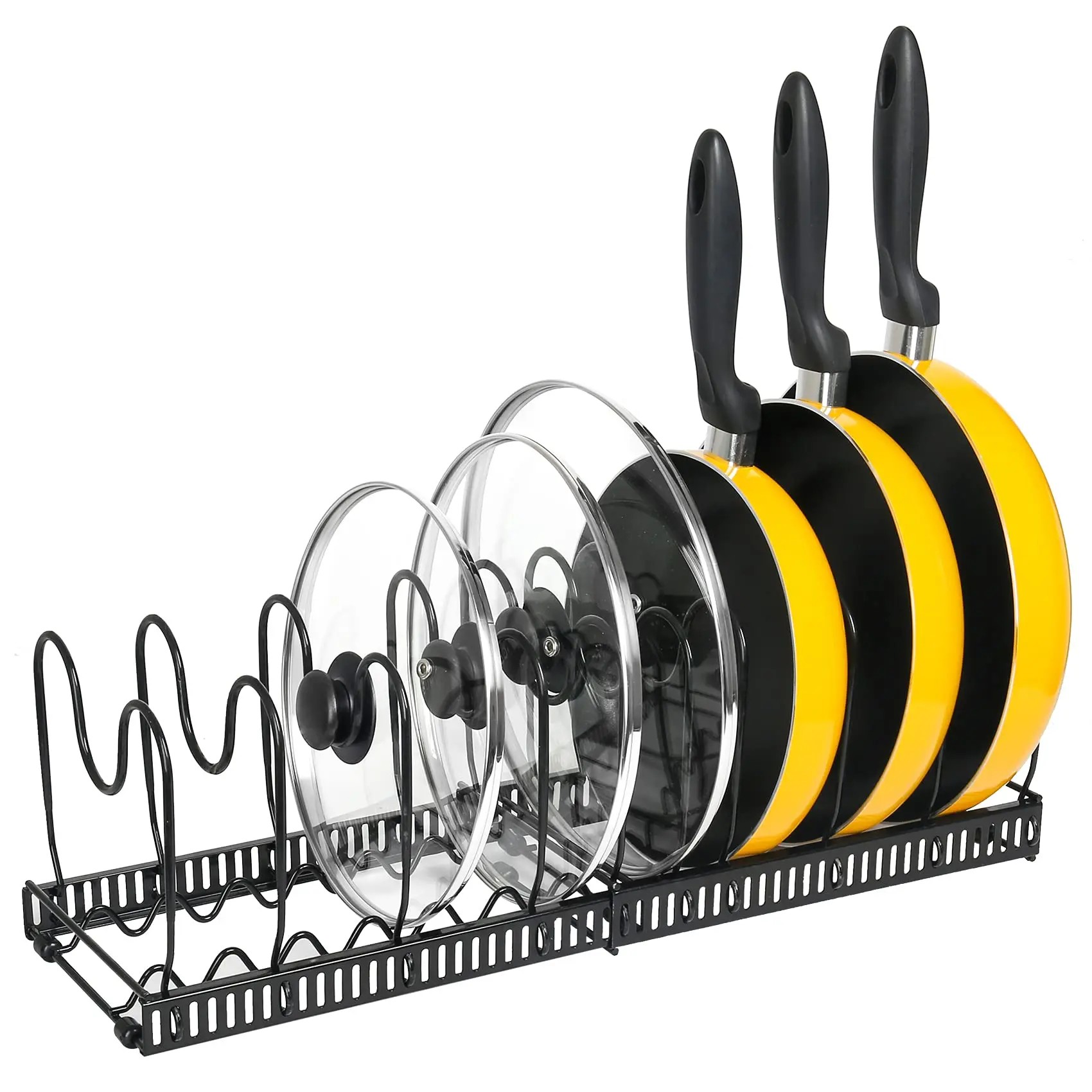 Pot Organizer Rack for Cabinet -Expandable Pots and Pans Organizer, Pot Holder Rack Fit for with 10 Adjustable Compartments
Pot Organizer Rack for Cabinet -Expandable Pots and Pans Organizer, Pot Holder Rack Fit for with 10 Adjustable Compartments