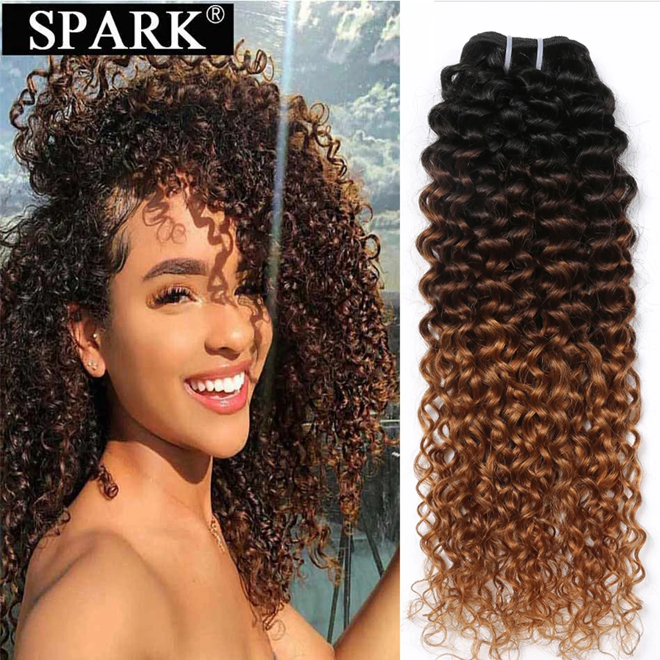 

Spark 1/3/4 Bundles Afro Kinky Curly Human Hair Extensions Ombre Brazilian 100% Human Hair Weave Bundles Blonde Brown Black Remy