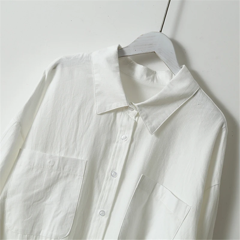 Women Clothing Turn-down Collar Double Pockets Office Ladies Long Sleeve Shirt Female Tops Blusas on 2021 Spring Summer 
Women Clothing Turn-down Collar Double Pockets Office Ladies Long Sleeve Shirt Female Tops Blusas on 2021 Spring Summer