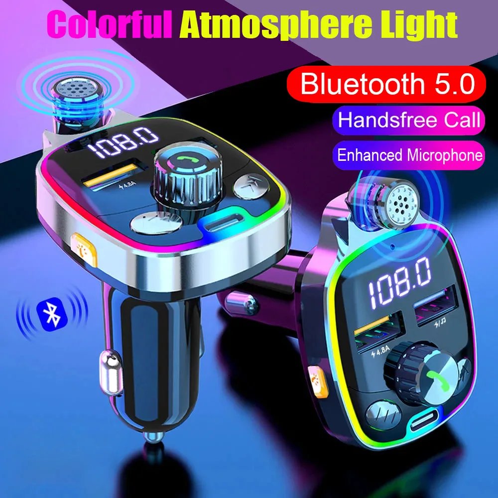 JINSERTA FM Transmitter Bluetooth 5.0 Car Mp3 Player Adapter Colorful Atmosphere Light Handsfree 2 USB Port TF U Disk Player
JINSERTA FM Transmitter Bluetooth 5.0 Car Mp3 Player Adapter Colorful Atmosphere Light Handsfree 2 USB Port TF U Disk Player