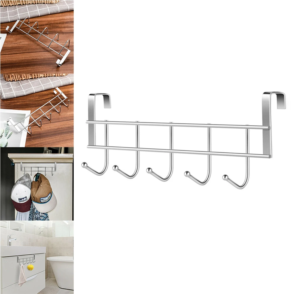 5 Stainless Hooks Over The Door Hooks Wash Room Hanger Clothes Towel Storage Holder On The Back Of Cabinet Door
5 Stainless Hooks Over The Door Hooks Wash Room Hanger Clothes Towel Storage Holder On The Back Of Cabinet Door