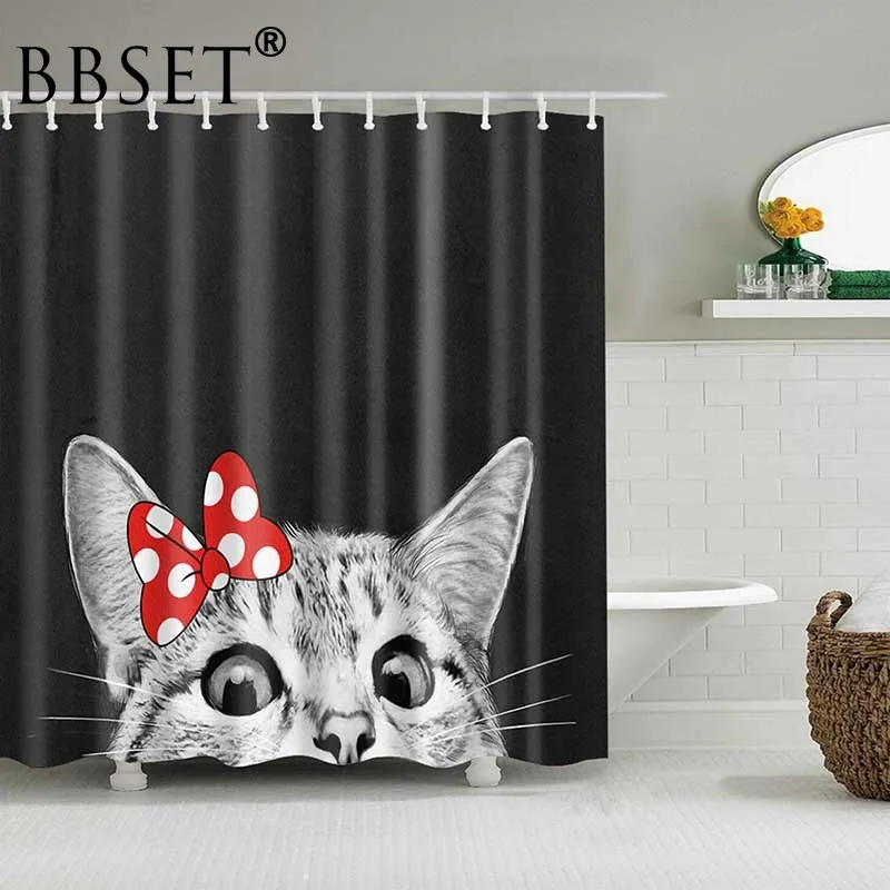 Funny Ainimal Shower Curtain Cute Cat with Bow Pattern Waterproof Multi-size Douchegordijn Bathroom Decor with 12 Hooks
Funny Ainimal Shower Curtain Cute Cat with Bow Pattern Waterproof Multi-size Douchegordijn Bathroom Decor with 12 Hooks