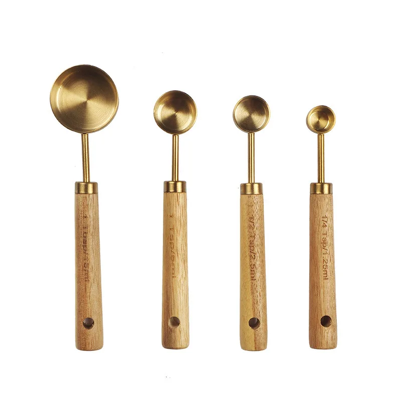 Measuring Spoon Set Kitchen Accessories Wooden Handle Stainless Steel Measuring Cups Spoons Baking Tools Coffee Bartending Scale
Measuring Spoon Set Kitchen Accessories Wooden Handle Stainless Steel Measuring Cups Spoons Baking Tools Coffee Bartending Scale