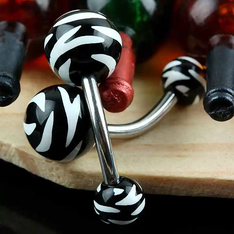 2pcs Black White Zebra Stripe UV Barbell Body Belly Bar Stainless Steel Navel Ring Gift For Women
2pcs Black White Zebra Stripe UV Barbell Body Belly Bar Stainless Steel Navel Ring Gift For Women