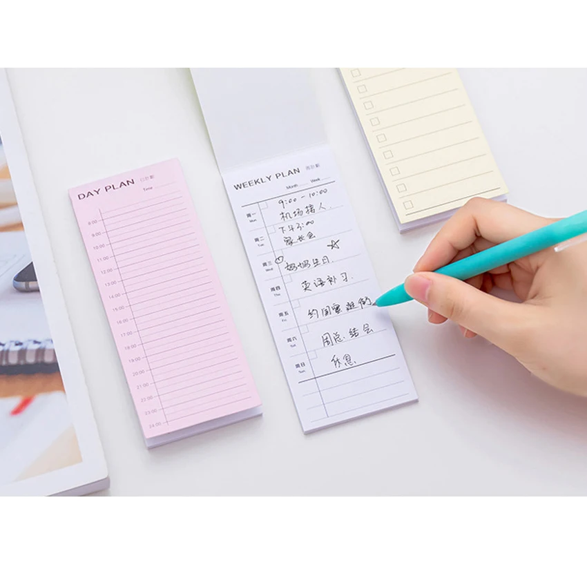 1Pack/lot Simple fresh Day Week Month Plan Detailed Lists N Times Paper Notepad Stickers Sticky School Memo Stationery
1Pack/lot Simple fresh Day Week Month Plan Detailed Lists N Times Paper Notepad Stickers Sticky School Memo Stationery