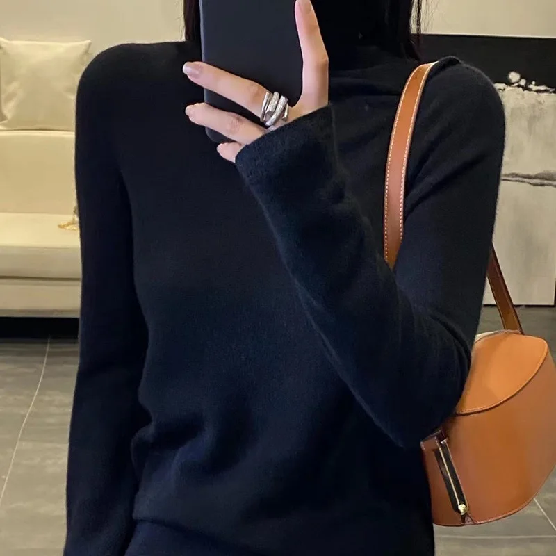 2022 New Spring And Autumn High Neck Wool Sweater Women's Loose And Versatile Solid Color Pile Neck Knitted Bottomed Shirt Top
2022 New Spring And Autumn High Neck Wool Sweater Women's Loose And Versatile Solid Color Pile Neck Knitted Bottomed Shirt Top