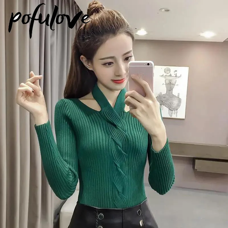 Sweater Women's Cross Hanging Neck Pullover Hong Kong Style Retro Knitwear Slimming Top Trending Sweater Autumn and Winter
Sweater Women's Cross Hanging Neck Pullover Hong Kong Style Retro Knitwear Slimming Top Trending Sweater Autumn and Winter