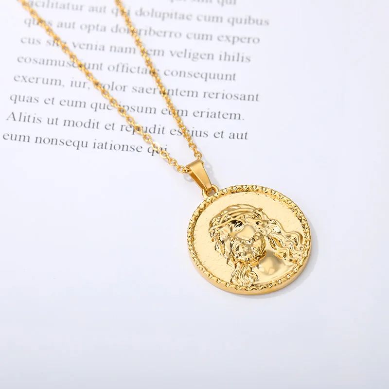 Vintage Round Coin Pendant Necklace Women Men Gold Choker Carved Character Neck Necklace Punk Charm Statement Jewelry 2020 BFF
Vintage Round Coin Pendant Necklace Women Men Gold Choker Carved Character Neck Necklace Punk Charm Statement Jewelry 2020 BFF