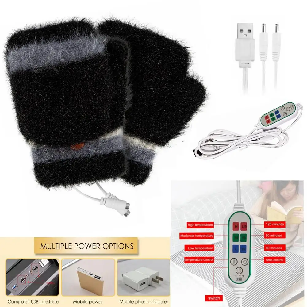 Winter Heated Gloves USB Double-sided Heating Gloves Half Finger Heated Mitten Fingerless Heating Hand Warmer For Camping Skiing
Winter Heated Gloves USB Double-sided Heating Gloves Half Finger Heated Mitten Fingerless Heating Hand Warmer For Camping Skiing